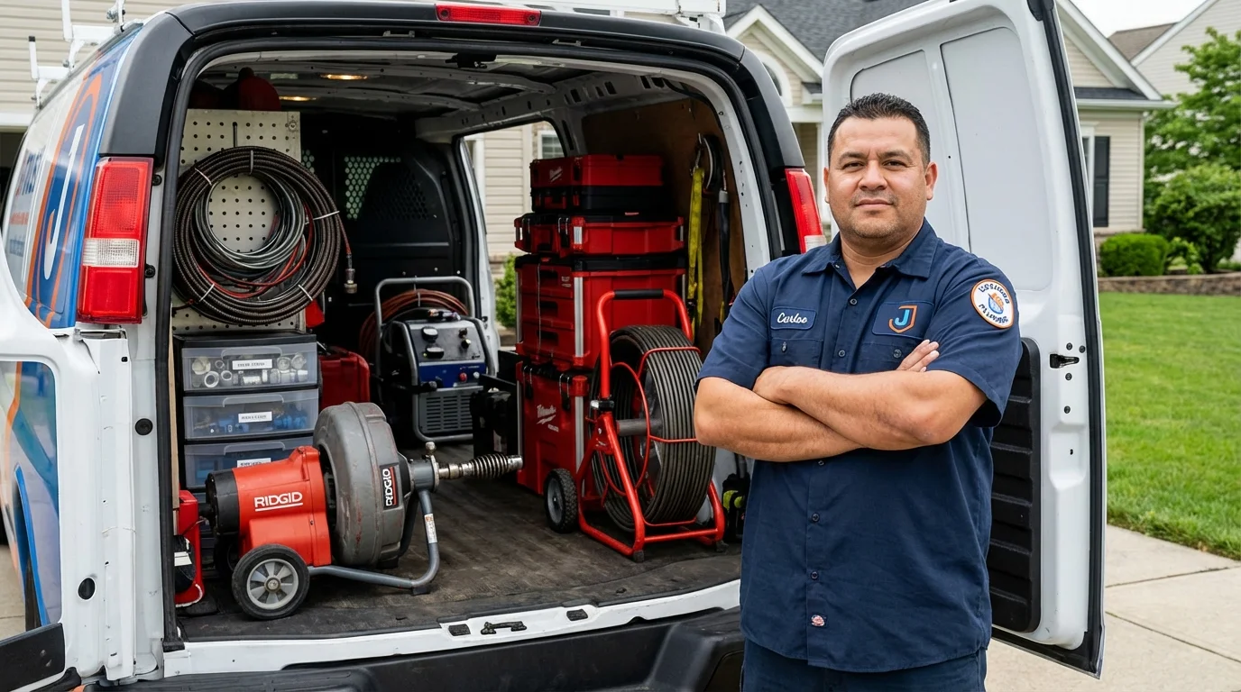 Professional drain cleaning equipment and Johns Plumbing LLC plumber in La Center