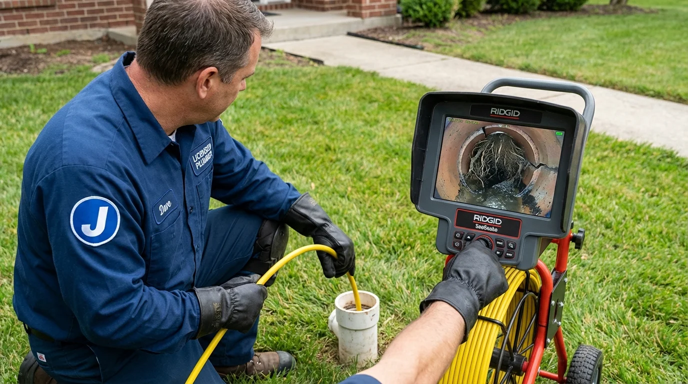 Sewer camera inspection being performed by Johns Plumbing LLC in La Center